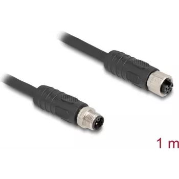 Kabel czujnikowo-aktuatorowy DeLOCK 80519 1 m RST M12 Czarny