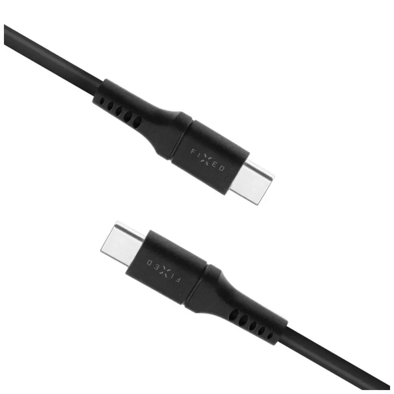 Kabel USB-C na USB-C FIXED FIXDLS-CC12-BK, 1,2 m, zasilanie i dane 60 W