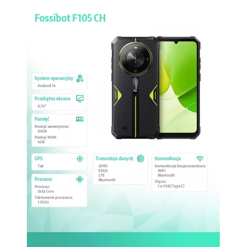 Smartfon FOSSiBOT F105 — model F105 zielony CH