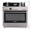 Wolnostojąca kuchenka gazowo-elektryczna Ravanson KWGE-K90, 5 stref gotowania, 90 cm, inox