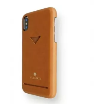 Etui z kieszenią na karty VixFox do iPhone XSMAX — karmelowy brąz, etui z tylną kieszenią na karty