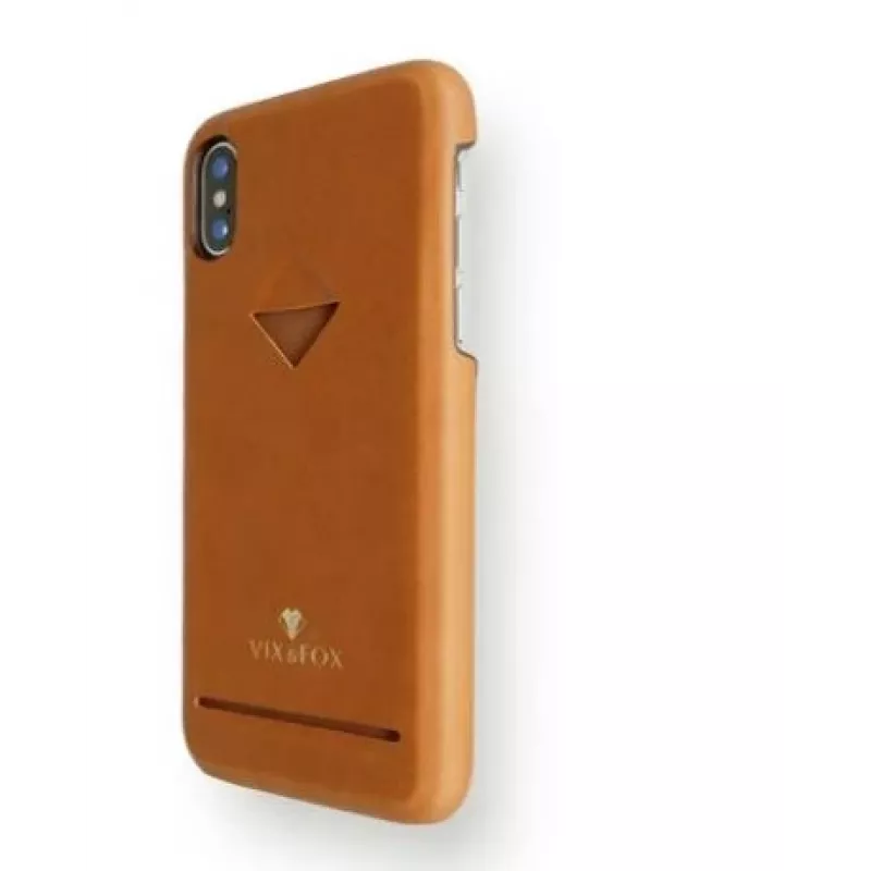 Etui z kieszenią na karty VixFox do iPhone XSMAX — karmelowy brąz, etui z tylną kieszenią na karty
