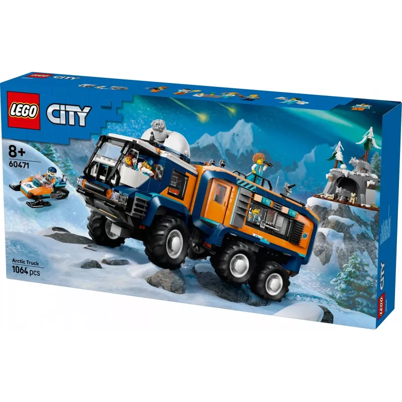 LEGO City Arctic Explorer Truck 60471 — zestaw 1064 elementów z 4 minifigurkami, mobilnym laboratorium, dla dzieci od 8 lat