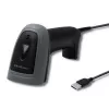 Ręczny czytnik kodów kreskowych QOLTEC 50863 — skaner 1D/2D, przewodowy USB, sensor LED, czarny, 5V, kabel 1,8 m