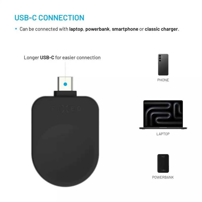 Stały adapter ładujący USB-C do Samsung Galaxy Watch FIXDW-SAP-BK Czarny