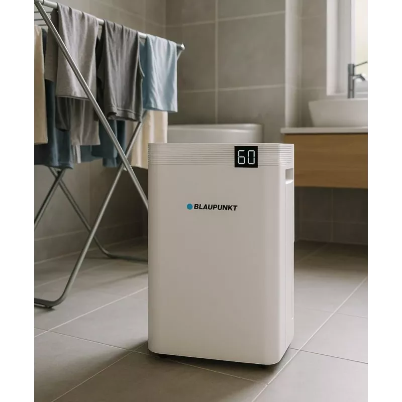Osuszacz powietrza BLAUPUNKT ADH801 — 20 l/dobę (maks. 36 l/24h), zbiornik 4,2 l, 600 W, R290, wyświetlacz LED