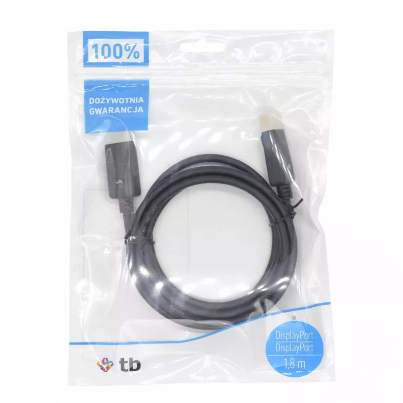 Przewód DisplayPort M-M 1,8 m, czarny (AKTBXVDMDPPG18B)