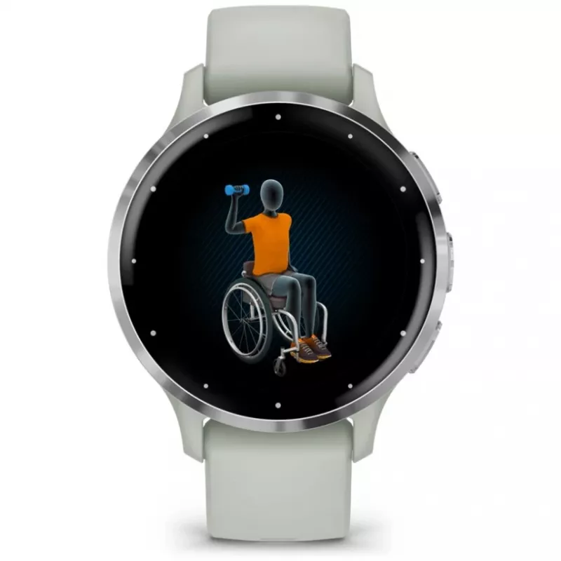 Garmin Venu 3S 3.05 cm (1.2) AMOLED 41 mm Cyfrowy 390 x 390 pikseli Ekran dotykowy Szary, Srebrny Wi-Fi GPS (satelitarny)