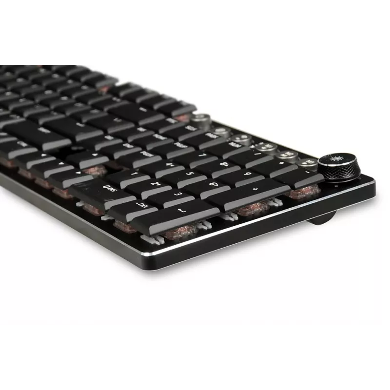Klawiatura IBOX AURORA K-6 — pełnowymiarowa QWERTY, bezprzewodowa RF + Bluetooth, podświetlenie RGB, mechaniczne niskoprofilowe klawisze, czarna