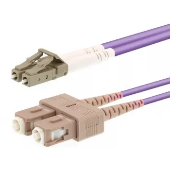 Kabel światłowodowy LOGON AL5LCSC10I/4I, OM4, 10 m, 2x LC na 2x SC, rdzeń 50 µm, różowy
