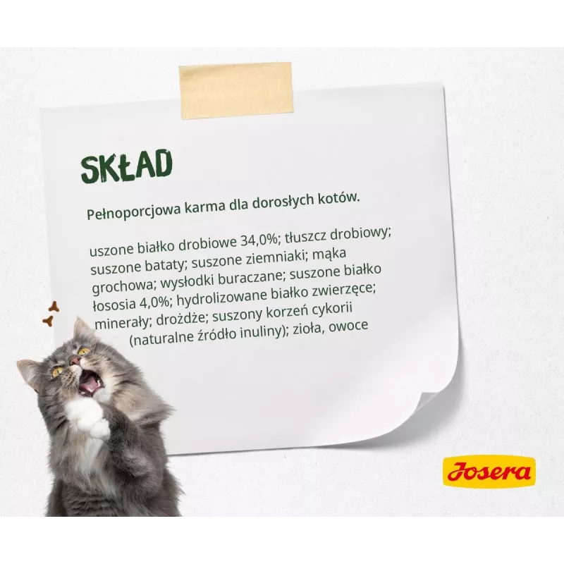 Sucha karma dla kota JOSERA NatureCat Adult drób i łosoś 2 kg, bezzbożowa, 33% białka, 20% tłuszczu