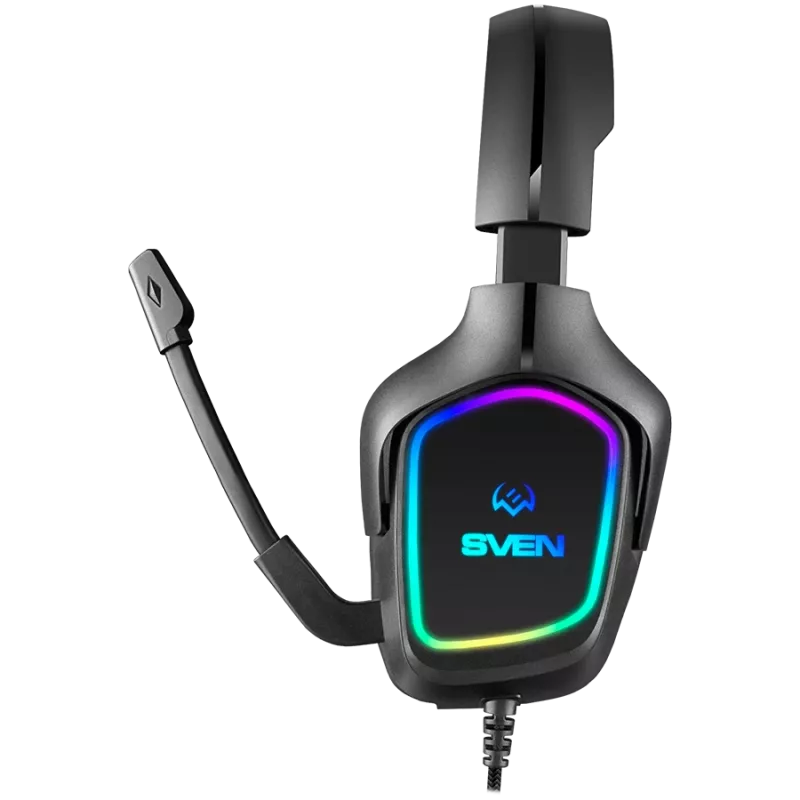 Słuchawki gamingowe z mikrofonem AP-U750MV, czarne (USB, RGB)