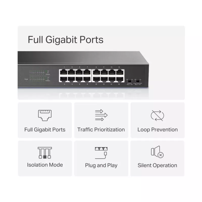 Przełącznik sieciowy Mercusys MS116GS Gigabit Ethernet (10/100/1000) Czarny