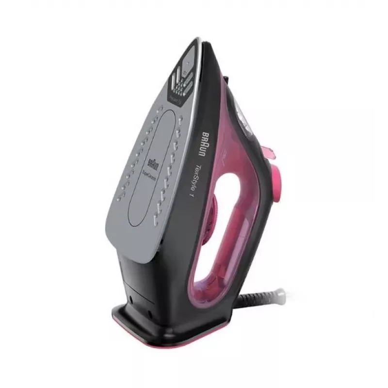 Braun TexStyle 1 Żelazko parowo-suche Ceramiczna stopa 2000 W Czarny, Fioletowy
