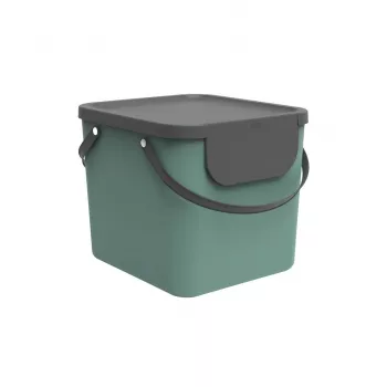 Pojemnik na odpady rotho Albula 40 L prostokątny plastikowy, zielony, 40 L, 400×358×340 mm
