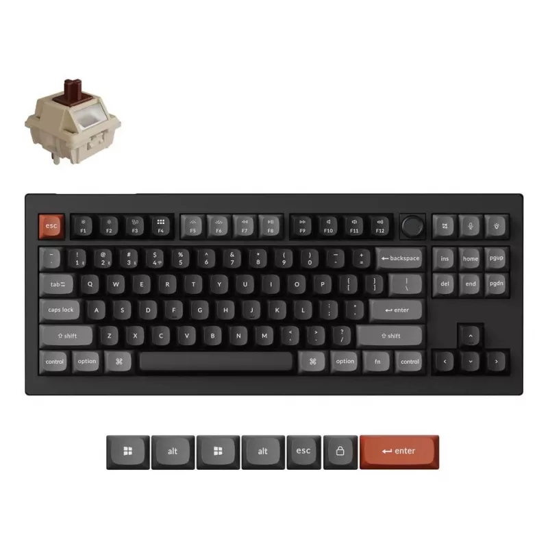 Klawiatura mechaniczna Keychron V3 Ultra 8K — przewodowa i Bluetooth, QWERTY, RGB, czarna