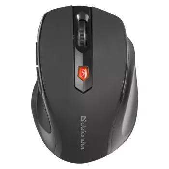 Bezprzewodowa optyczna mysz praworęczna DEFENDER ULTRA MM-315 — 1600 DPI, 6 przycisków, odbiornik USB, czarna