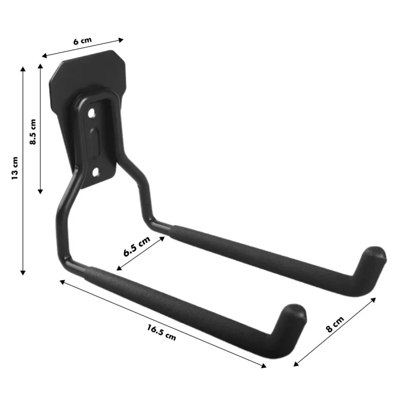 Stalowy hak ścienny garażowy MACLEAN MC-440 — udźwig 35 kg