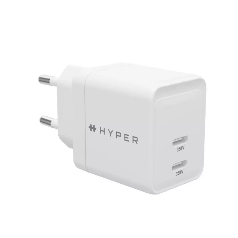 Ładowarka HYPER HJG35EU do urządzeń mobilnych, słuchawek, zestawów słuchawkowych, smartfonów, zegarków, biała, szybkie ładowanie, do użytku wewnętrznego