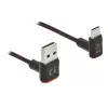 Kabel USB DeLOCK EASY-USB 2.0 wtyk męski typu A na wtyk męski typu C kątowy 0,5 m czarny
