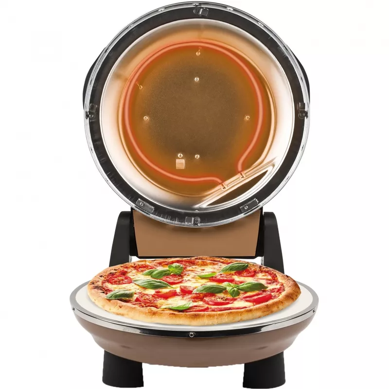 Piec do pizzy Napoletana (miedziany, 1 200 W, do pizzy o śr. 31 cm, 2 kamienie)