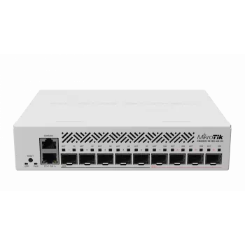 Zarządzalny przełącznik sieciowy L3 MikroTik CRS310-1G-5S-4S+IN — 1U, 1x Gigabit, 5x SFP, 4x SFP+, 10G, DC/PoE 18–57V, maks. 20W