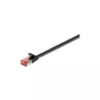 Wentronic Goobay CAT 6 płaski kabel krosowy, U/FTP, czarny, 15 m – materiał miedziany (94238)