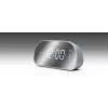 Zegar radiowy Muse M-170CMR — cyfrowy zegar radiowy, wyświetlacz LED 1,2 cala, FM, AC 230V, zapasowe AAA, lustro/biały