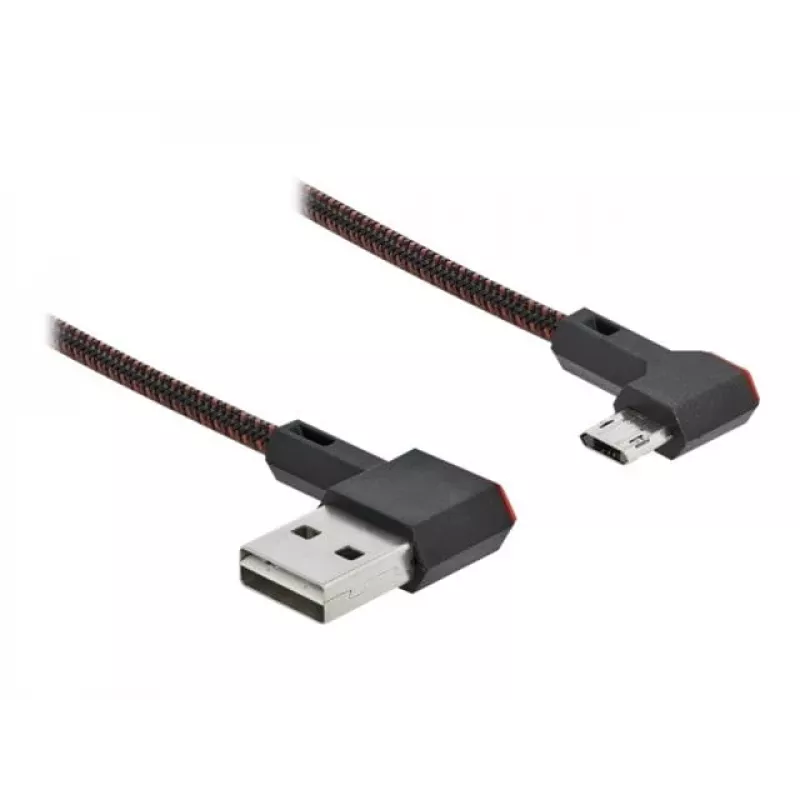 Kabel USB DeLOCK EASY-USB 2.0 Type-A męski do Micro-B męski kątowy 0,2 m czarny