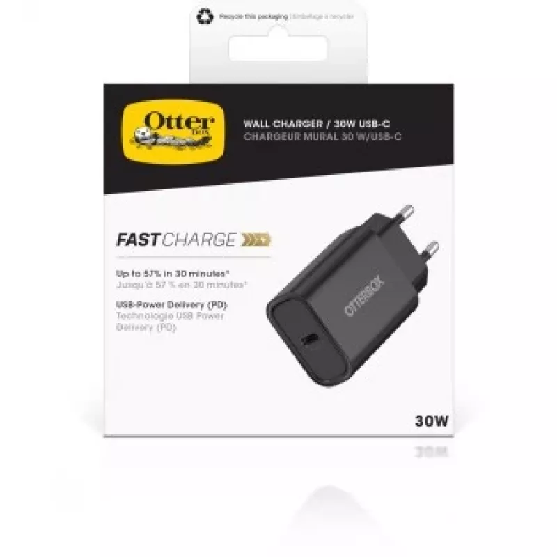 EU ładowarka ścienna szybka Wall Charger 30W czarna USB Power Delivery 3.0 USB-C