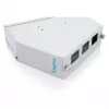 Rozdzielacz światłowodowy do sklejania na szynę DIN DIGITUS DN-96893 — kątowy, 6 SC DX / LC Quad, aluminium, szary