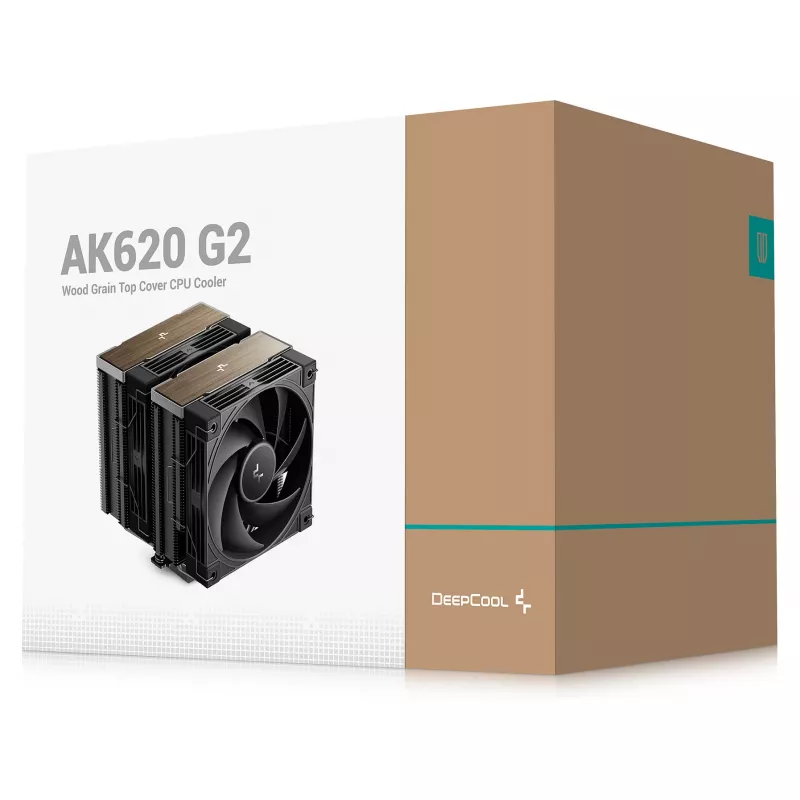 Chłodzenie powietrzne DeepCool AK620 G2, wentylator 120 mm, kompatybilne z LGA1700/1200/115x oraz AM4/AM5, czarny, 144×127×159 mm