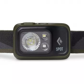 Latarka czołowa Czarny Diamond Spot 400 — 400 lm, LED, wodoodporna IPX8, AAA, zasięg wiązki 12–100 m, czarna