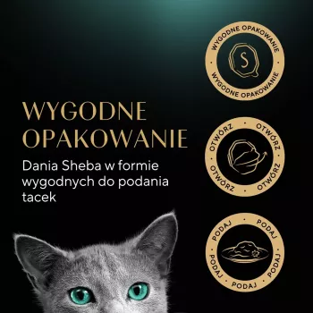 Mokra karma dla kota Sheba tacka Sos drobiowy (kurczak, indyk) 32 x 85 g tacka