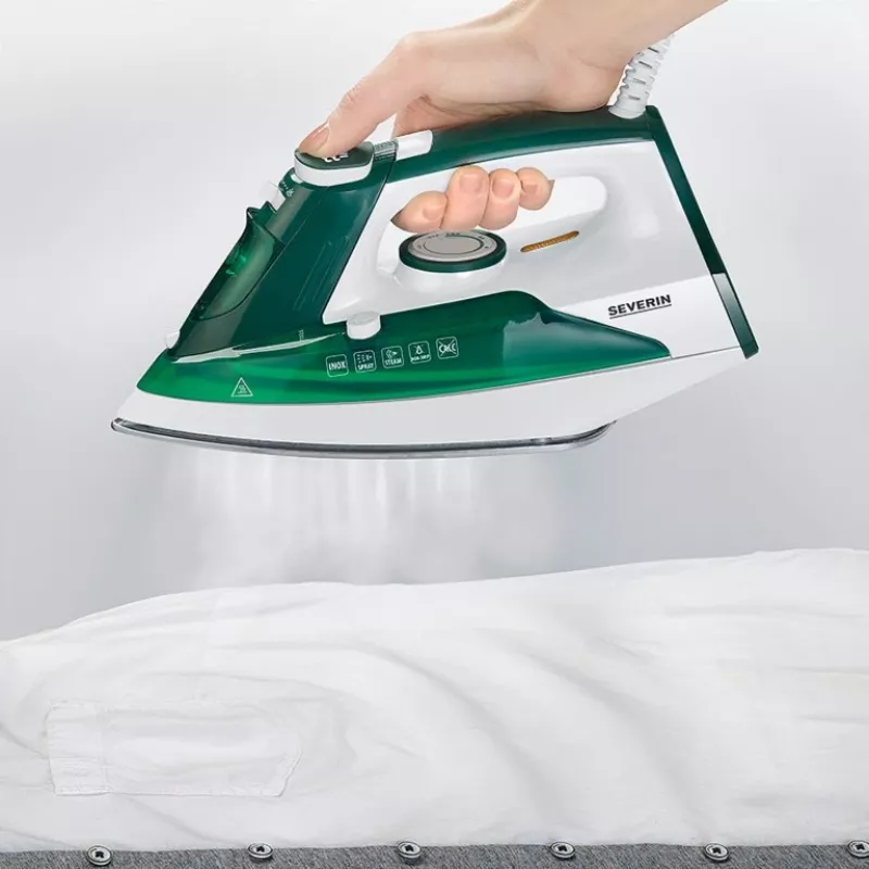 Żelazko parowe Severin BA 3261 Ceramiczna stopa 2400 W Białe, Zielone