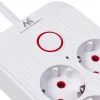 Listwa zasilająca MACLEAN MCE391 W — 6 gniazd, 4×USB-A + 1×USB-C, kabel 3 m, 110–240 V, 2500 W, biała