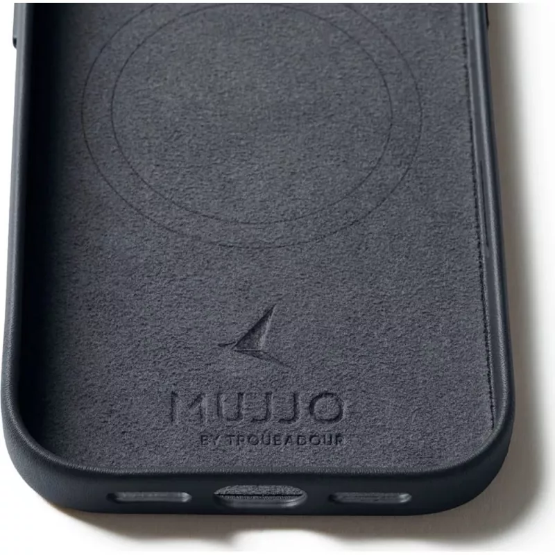 Mujjo Full Leather Case MagSafe etui do iPhone 17 Pro Szary