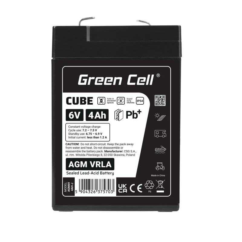 Akumulator AGM VRLA 6V 4Ah IP54