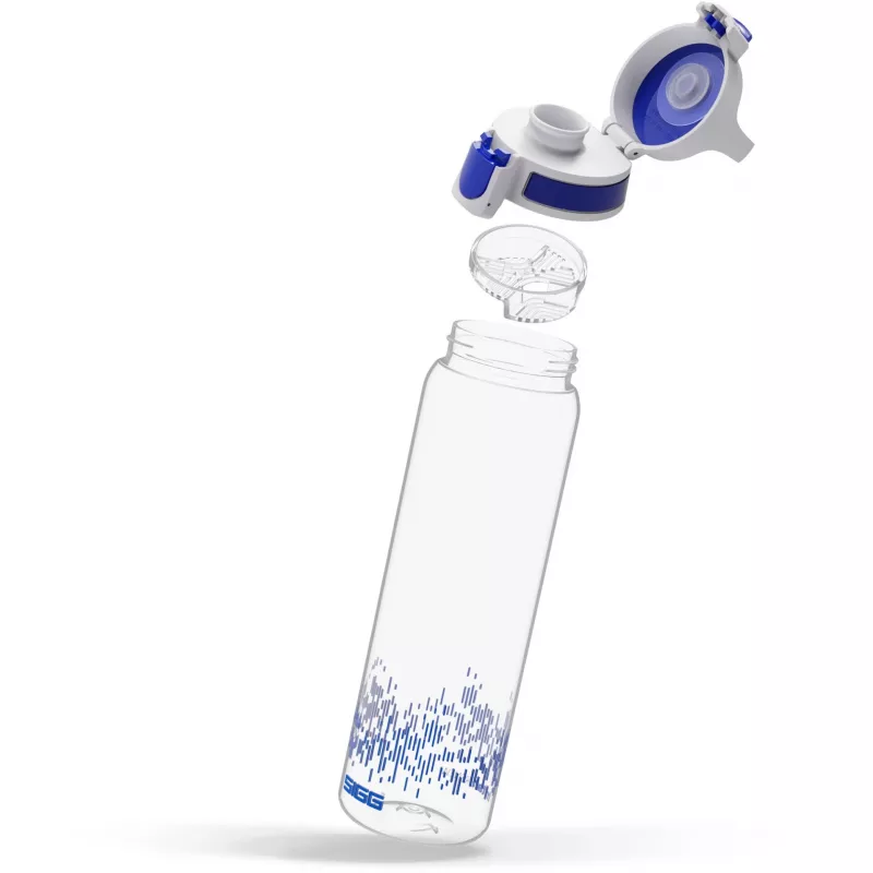 butelka na wodę Total Clear One MyPlanet niebieski 0,75 L przezroczysta/ciemnoniebieska, zamknięcie jednoręczne ONE