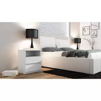 Topeshop M1 BIEL MAT nightstand/Stolik nocny 2 szuflada(s) biały