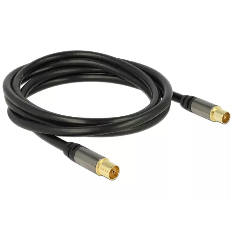 Kabel koncentryczny RG-6/U DeLOCK 88923 2m IEC Czarny