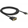 DeLOCK - Kabel wideo - Single Link - HDMI / DVI - DVI-D (M) do HDMI (M) - 2 m - Potrójna izolacja - Czarny - Śruby radełkowane