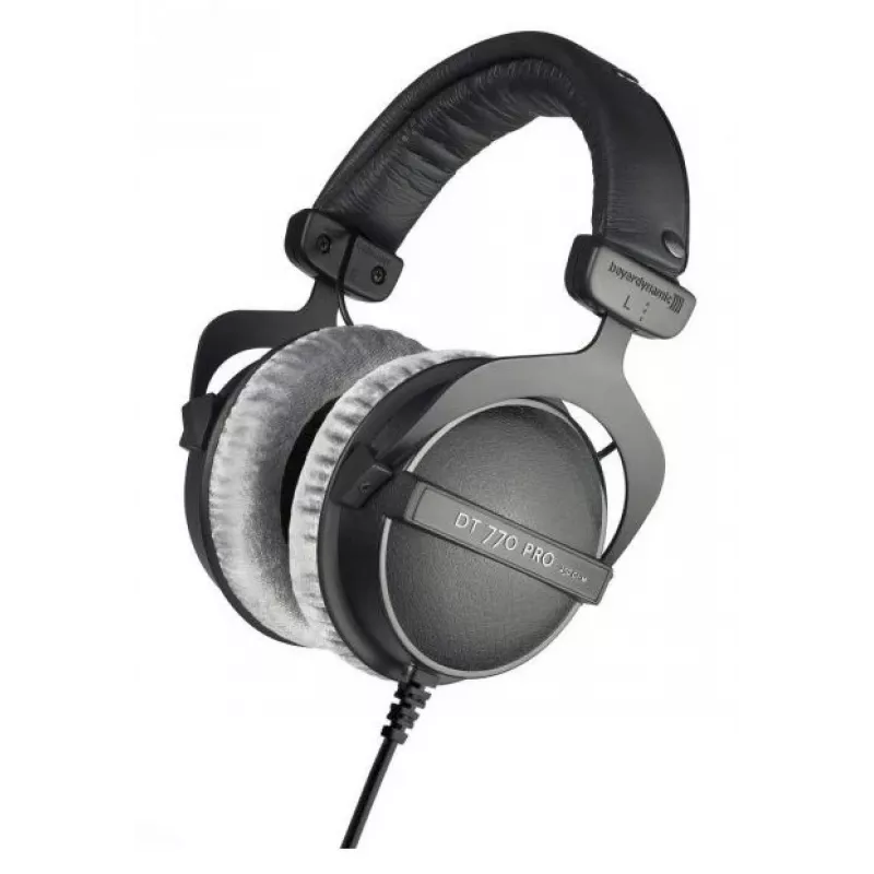 Studyjne słuchawki Beyerdynamic DT 770 PRO 80Ω — zamknięte, wokółuszne, 5–35000 Hz, 96 dB, 3,5 mm, pozłacane złącze