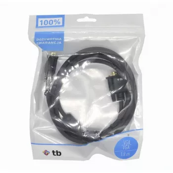 Przewód VGA TB 15M-15M 1,8 m, czarno-złoty (AKTBXVGAMMG180B)