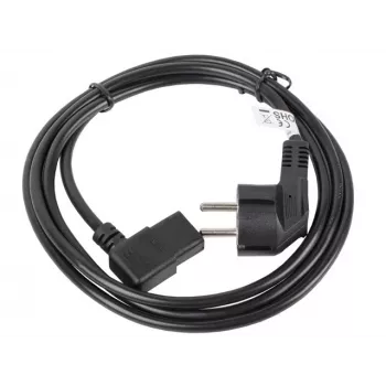 Kabel zasilający LANBERG CA-C13C-12CC-0018-BK, 2 m, złącze C13 do CEE7/7, czarny, kątowe C13