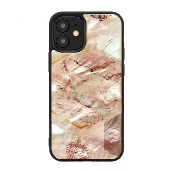 Etui ochronne iKins do Apple iPhone 12 mini — różowy wzór marmuru, cienkie dopasowanie