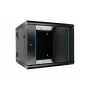 Szafa wisząca Extralink Rack 6U 600x600 AZH czarna, montaż na ścianie, typ uchylny
