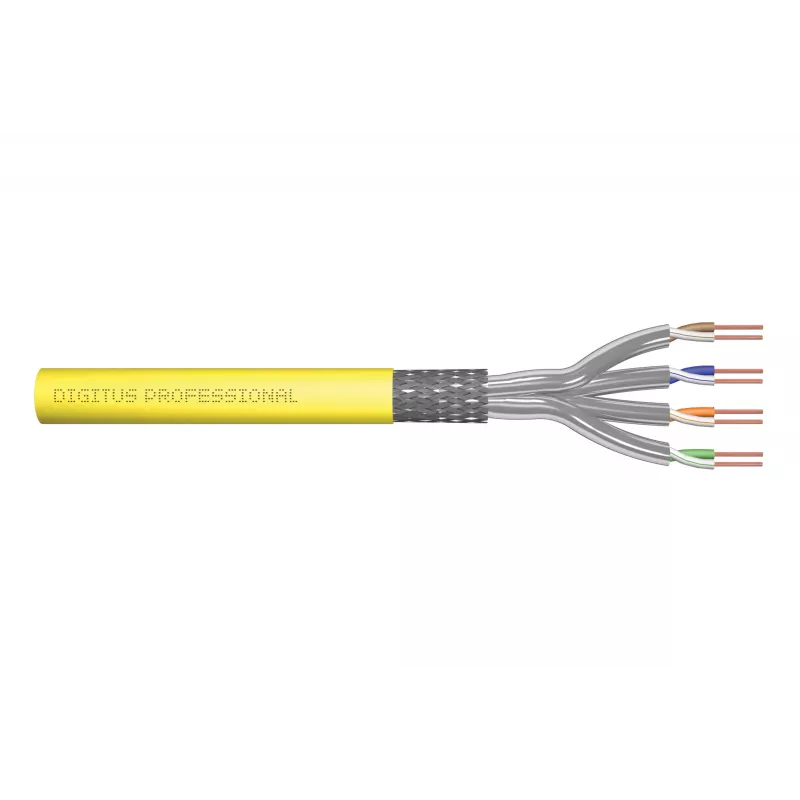 Kabel sieciowy Digitus CAT 7A S/FTP kabel instalacyjny 500 m Żółty