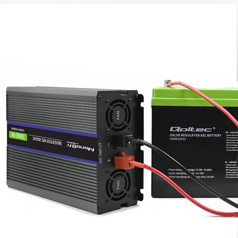 Przetwornica napięcia QOLTEC Monolith 3000 MS Wave, 12V→230V, 1500/3000W, z USB