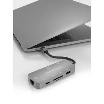 Koncentrator USB Terratec Connect C8 USB 2.0 Type-C Szary